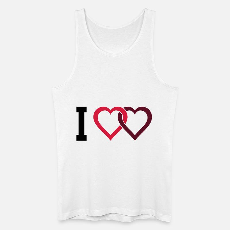 I love - Männer Bio Tank Top - Weiß