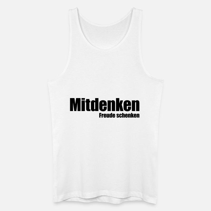 Mitdenken Freude schenken - Männer Bio Tank Top - Weiß