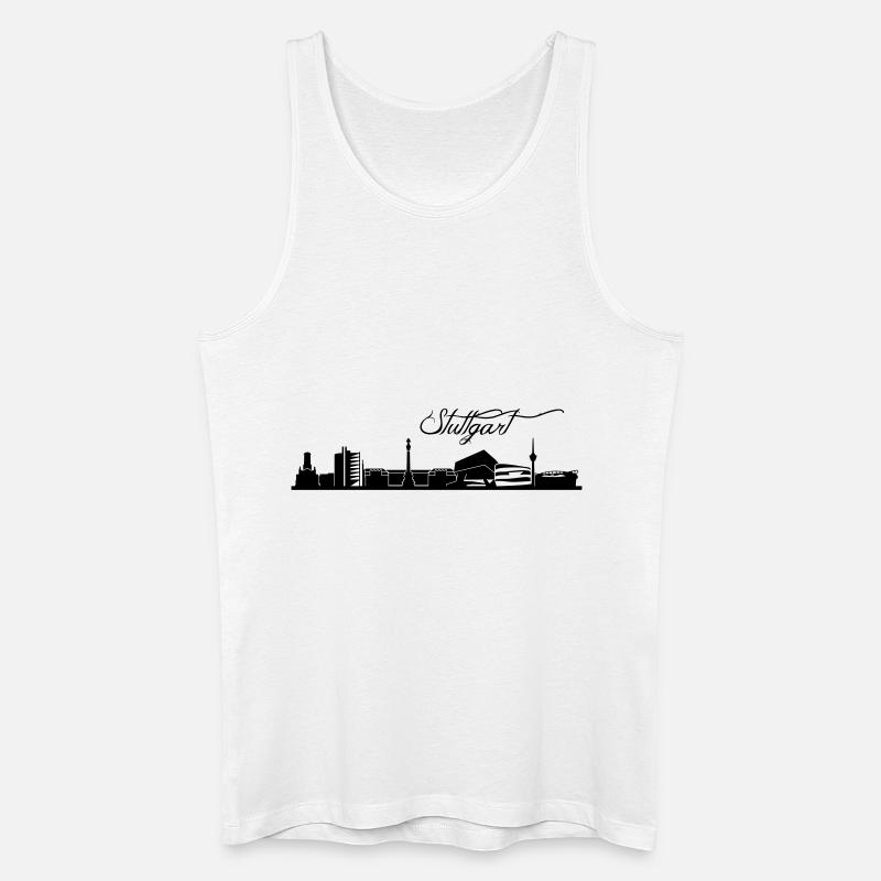 Stuttgarter Skyline - Männer Bio Tank Top - Weiß