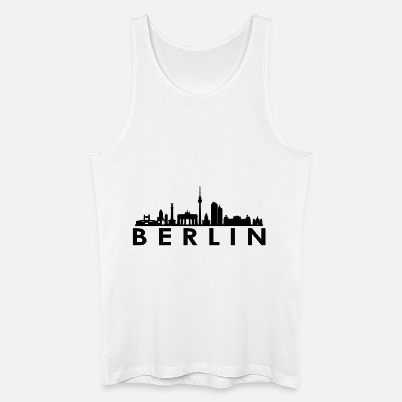Skyline - Berlin - Männer Bio Tank Top - Weiß