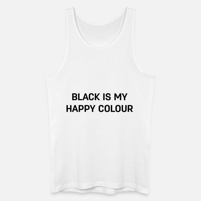 BLACK IS MY HAPPY COLOUR - Männer Bio Tank Top - Weiß