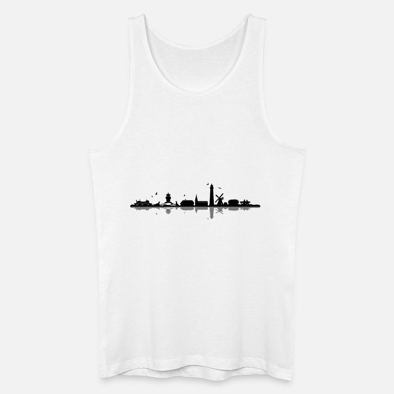 Skyline - Küste Amrum - Männer Bio Tank Top - Weiß