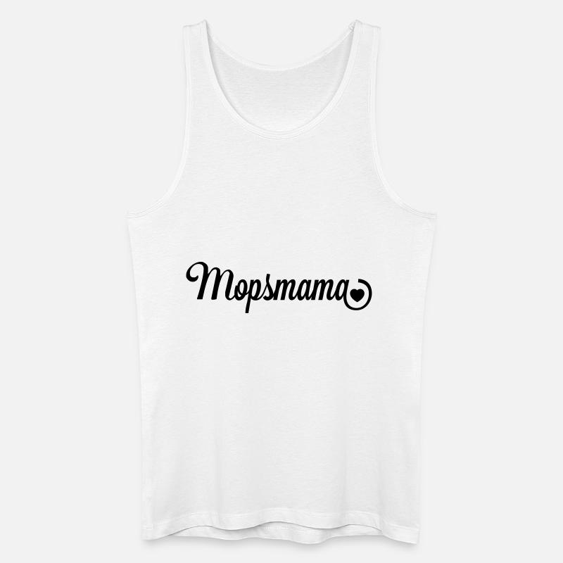 Mopsmama mit Herz - Männer Bio Tank Top - Weiß