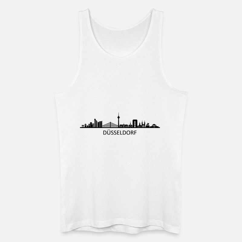 Skyline - Düsseldorf - Männer Bio Tank Top - Weiß