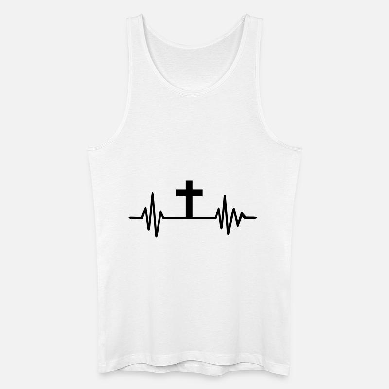 Kreuz - Männer Bio Tank Top - Weiß