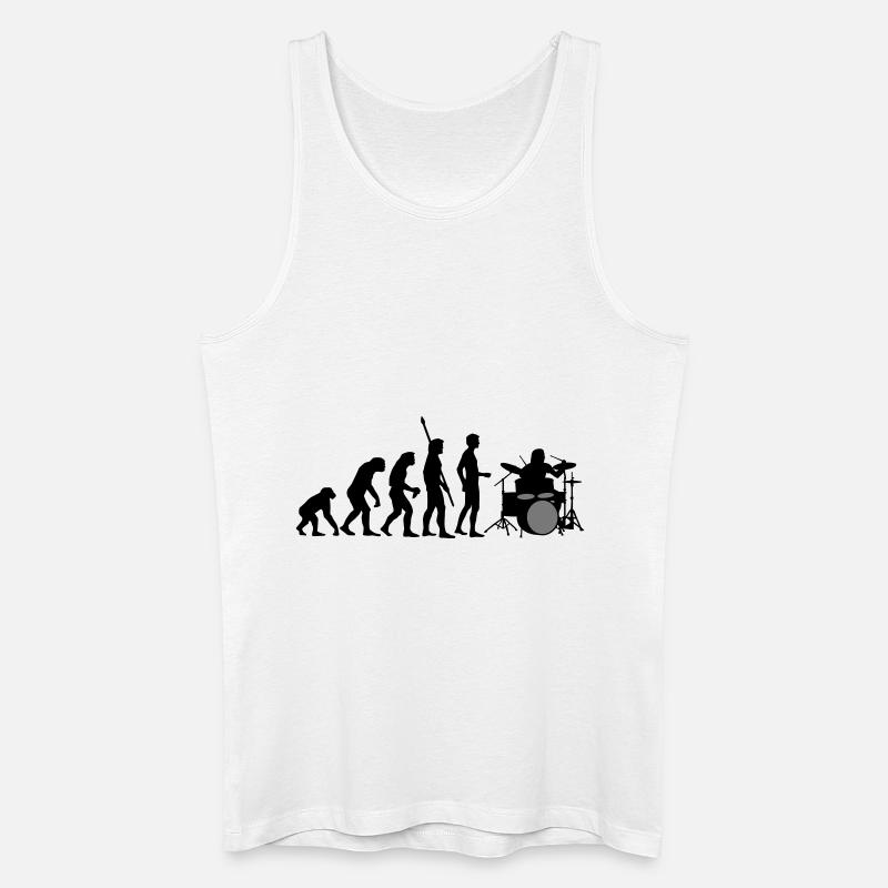 evolution_drummer_b_2c - Männer Bio Tank Top - Weiß