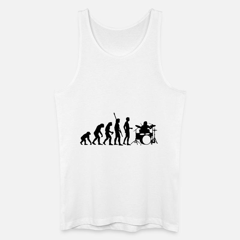 evolution_drummer_b_1c - Männer Bio Tank Top - Weiß