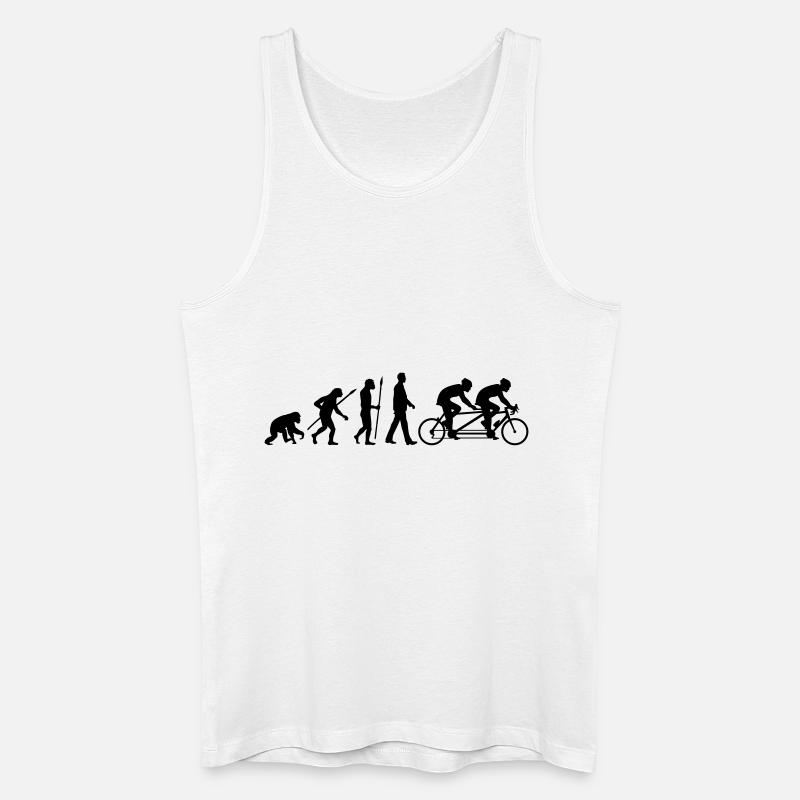 Evolution Tandem Radfahrer - Männer Bio Tank Top - Weiß