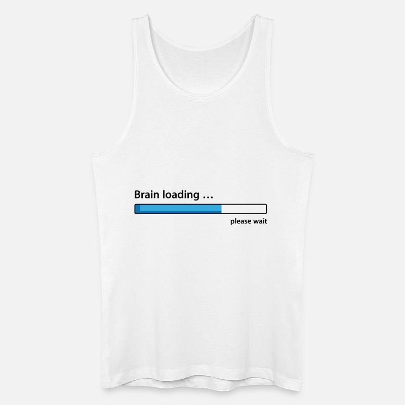 Brain loading please wait - Männer Bio Tank Top - Weiß