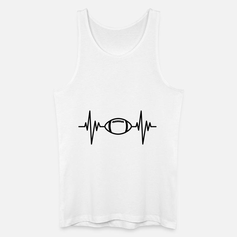 Rugby Ball Pulse - Männer Bio Tank Top - Weiß