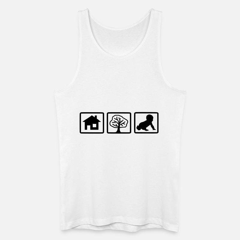 house_tree_child1 - Männer Bio Tank Top - Weiß