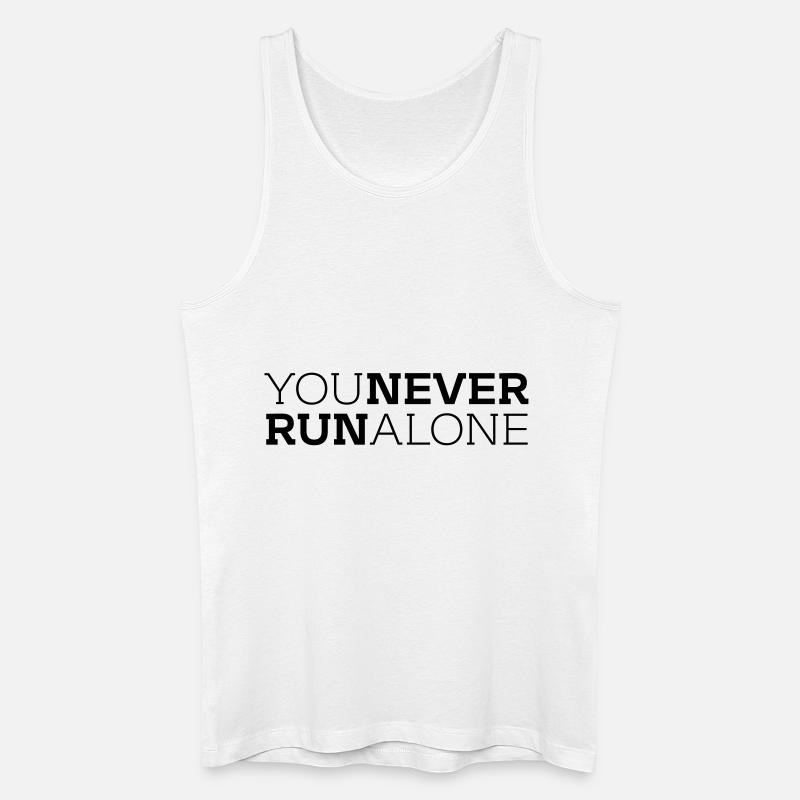 You never run alone - Männer Bio Tank Top - Weiß