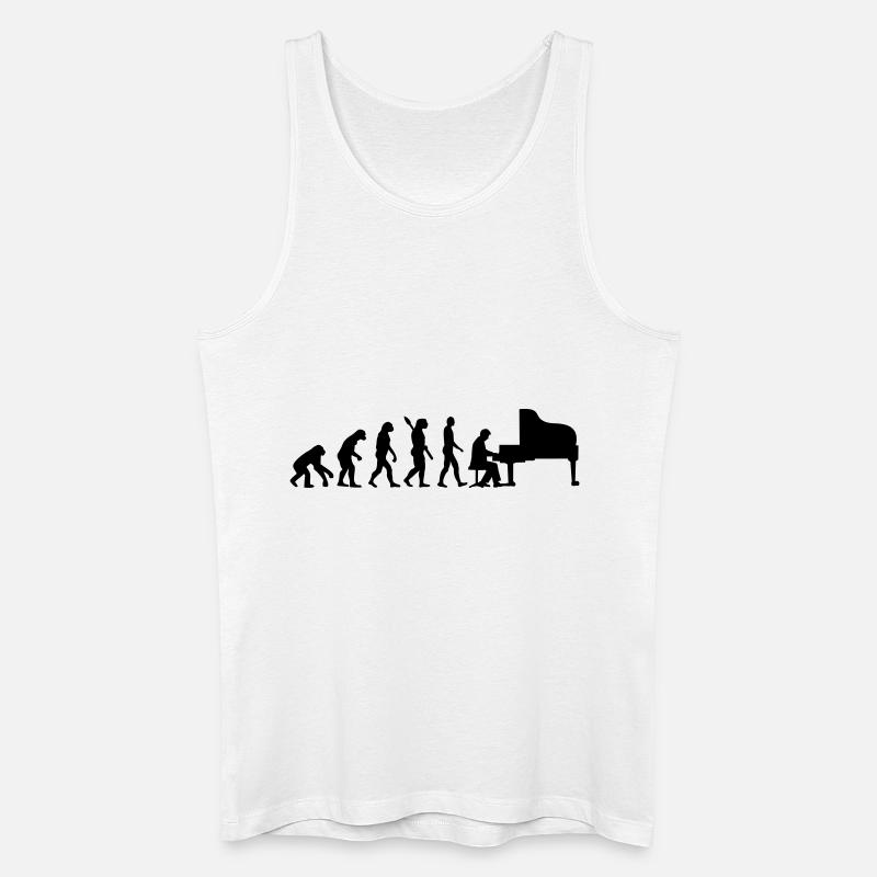 Evolution Piano - Débardeur bio Homme - blanc