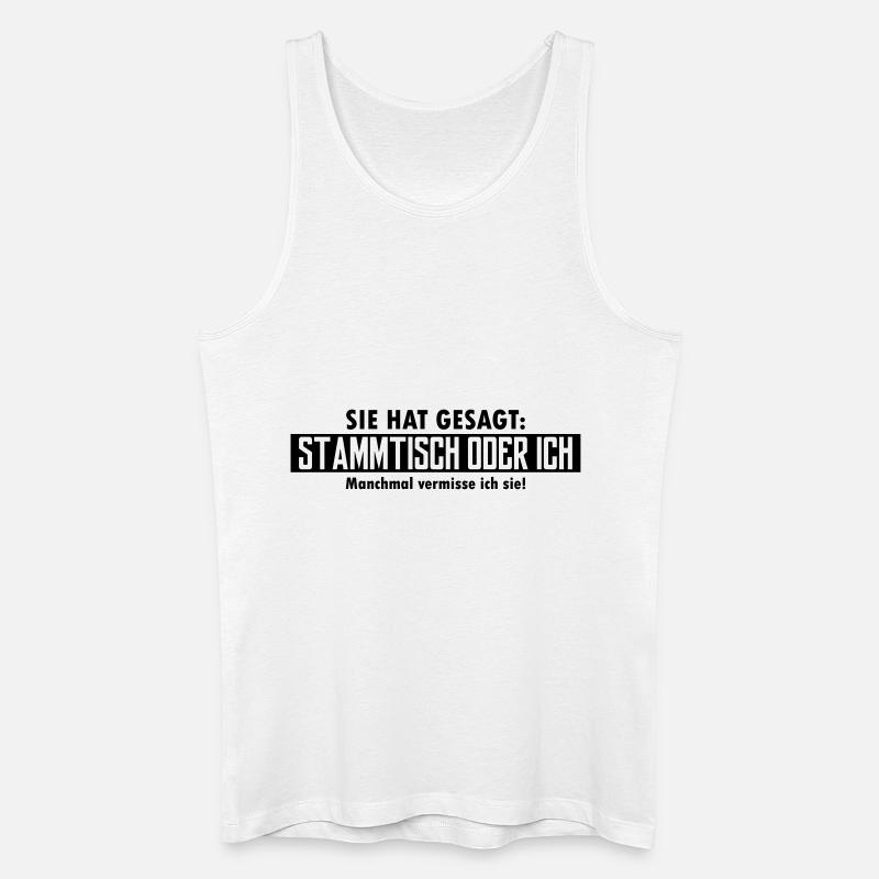 stammtisch oder ich - Männer Bio Tank Top - Weiß