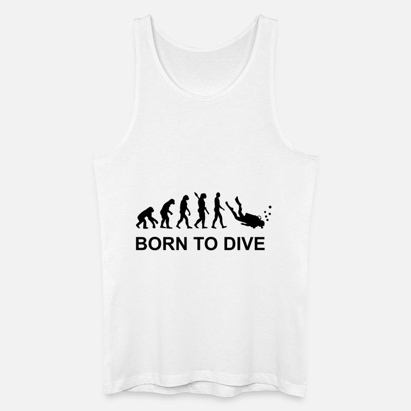 Evolution Tauchen - Männer Bio Tank Top - Weiß