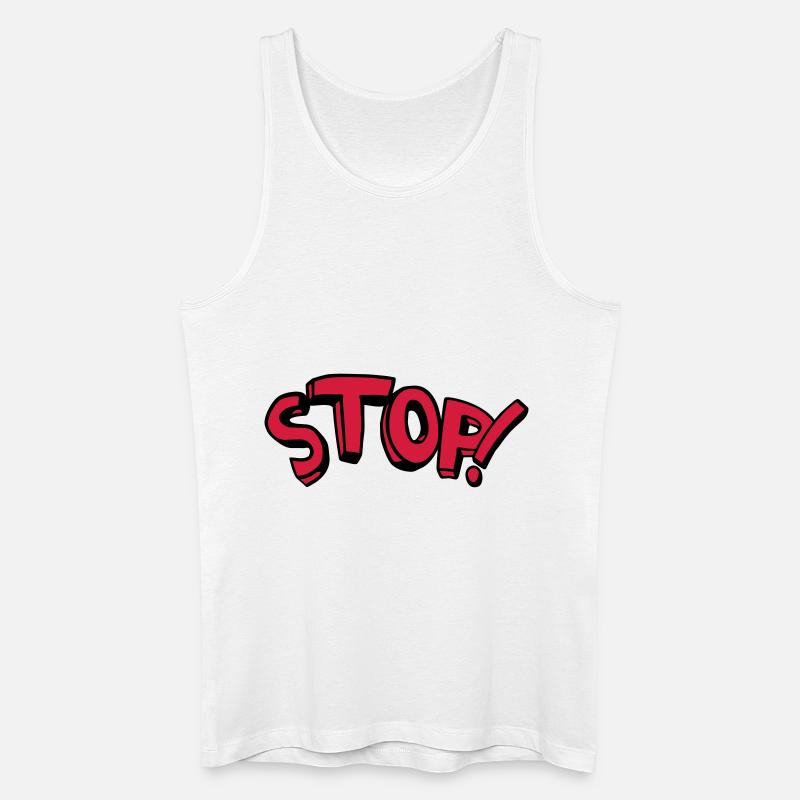 Stop standing remain comic saying - Men’s Organic Tank Top - white