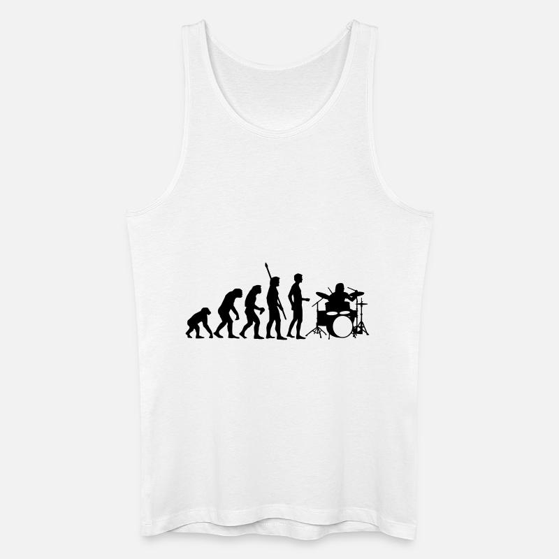 evolution_drummer_b_1c - Débardeur bio Homme - blanc