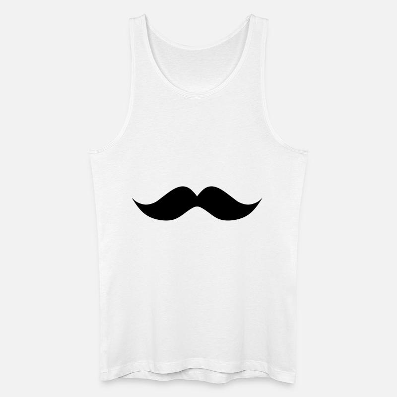 Schnurrbart Schnurrbart wellig - Männer Bio Tank Top - Weiß