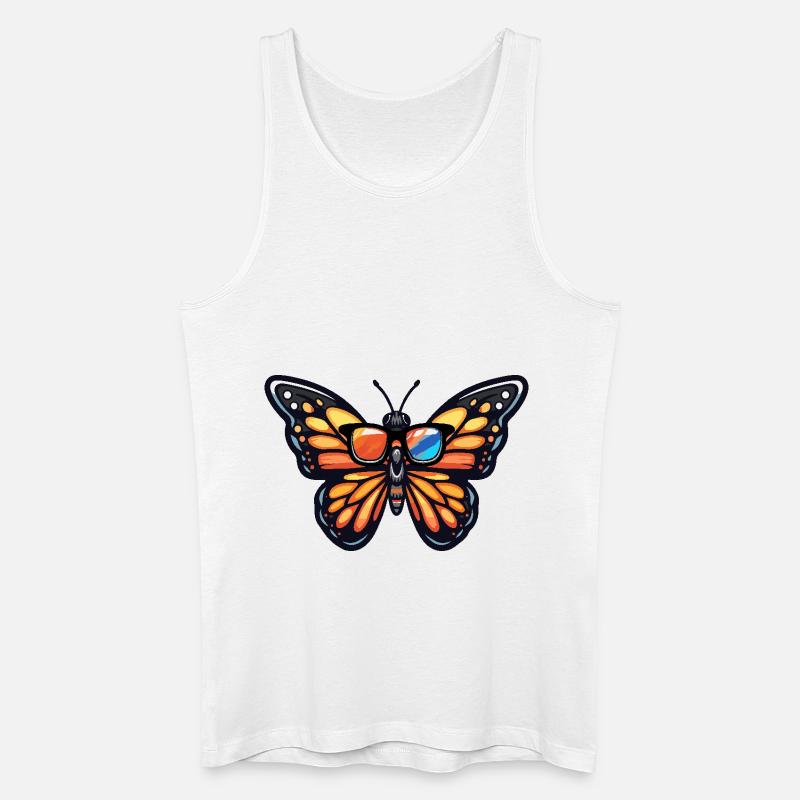 Schmetterling Cool Comic - Männer Bio Tank Top - Weiß