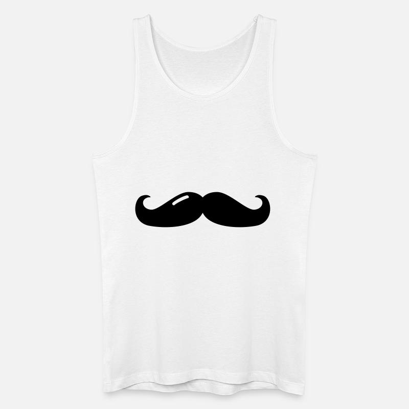 mustache - moustache - beard - bart - Männer Bio Tank Top - Weiß