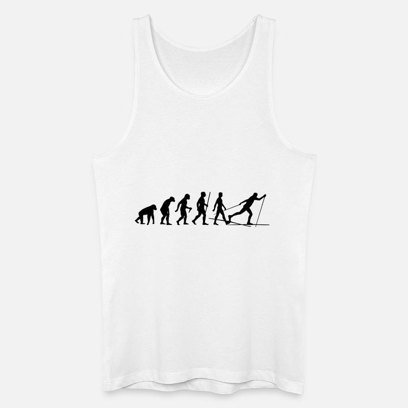 Evolution Langlaufen - Männer Bio Tank Top - Weiß