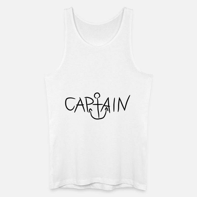 Capitaine Comic Anker Logo - Débardeur bio Homme - blanc