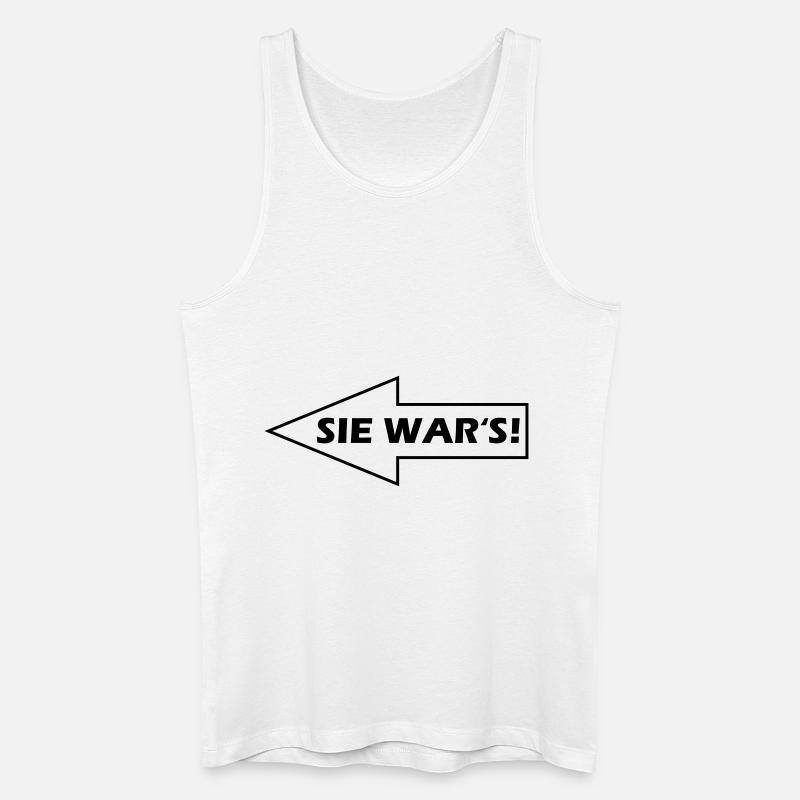 Sie war's! - nach links - Männer Bio Tank Top - Weiß
