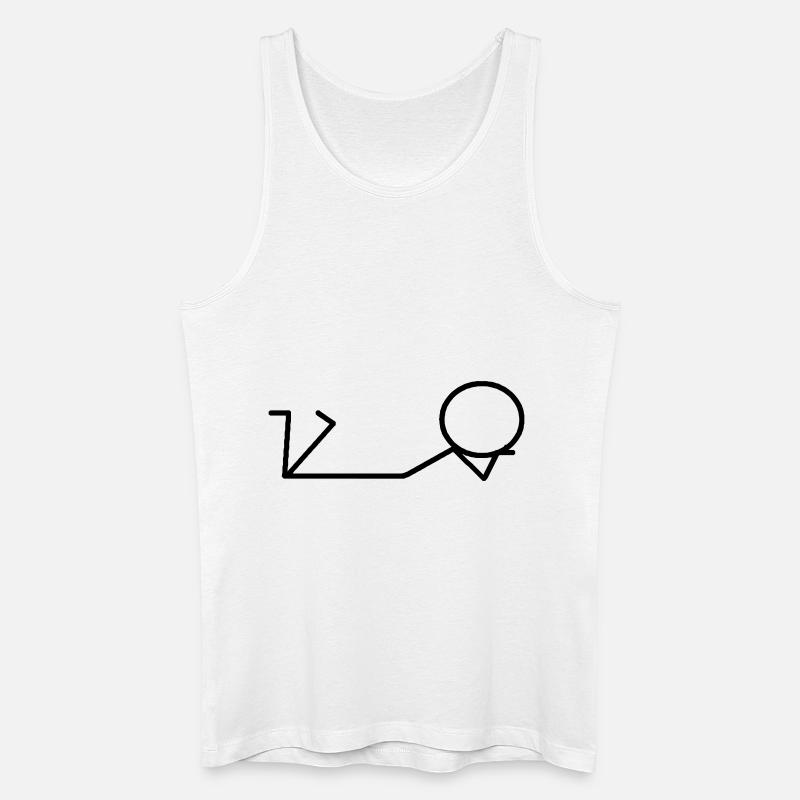 Strichmännchen bauchliegend - Männer Bio Tank Top - Weiß