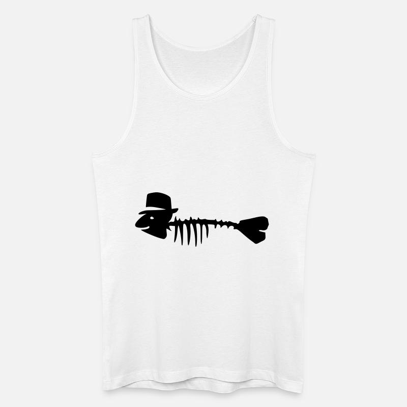 fischgraete mit hut - Männer Bio Tank Top - Weiß