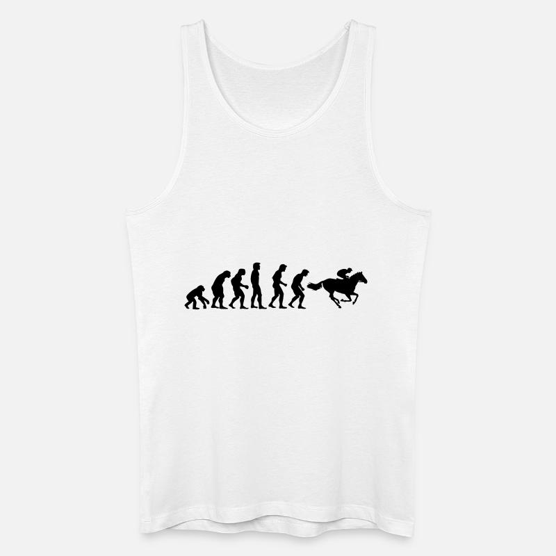 pferderennen02_evolution - Débardeur bio Homme - blanc