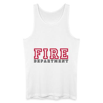 FIRE lettering Department - Men’s Organic Tank Top - white - Front