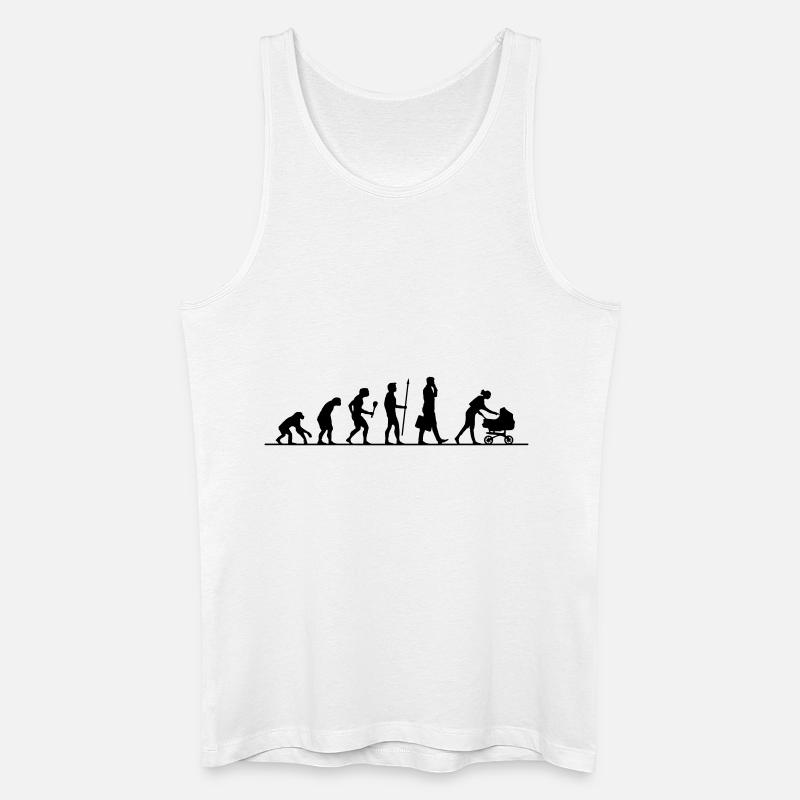 Evolution Kinderwagen - Männer Bio Tank Top - Weiß