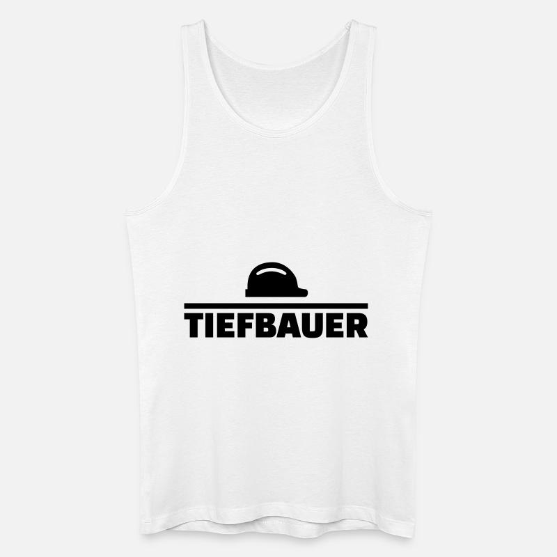 Tiefbauer - Männer Bio Tank Top - Weiß