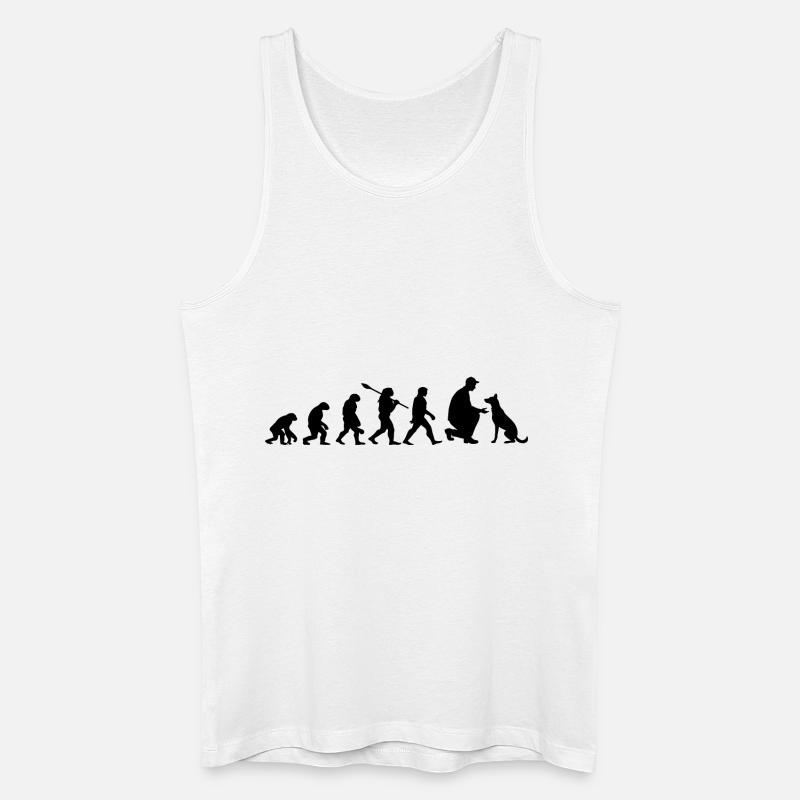 Evolution Lustiger Belgischer Malinois-Schäferhund - Männer Bio Tank Top - Weiß