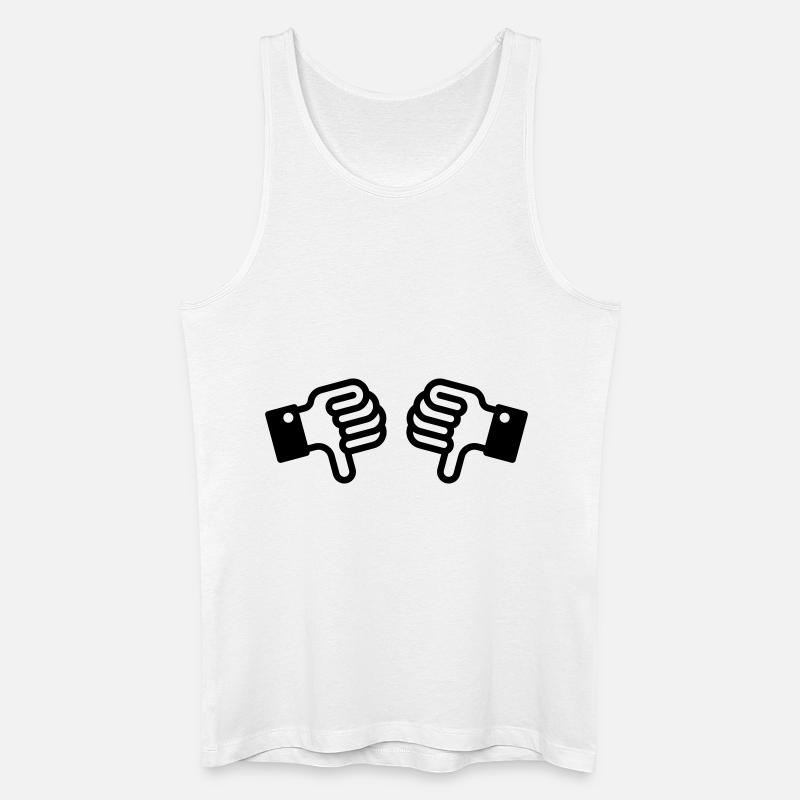 Daumen runter / Thumbs down (2) - Männer Bio Tank Top - Weiß