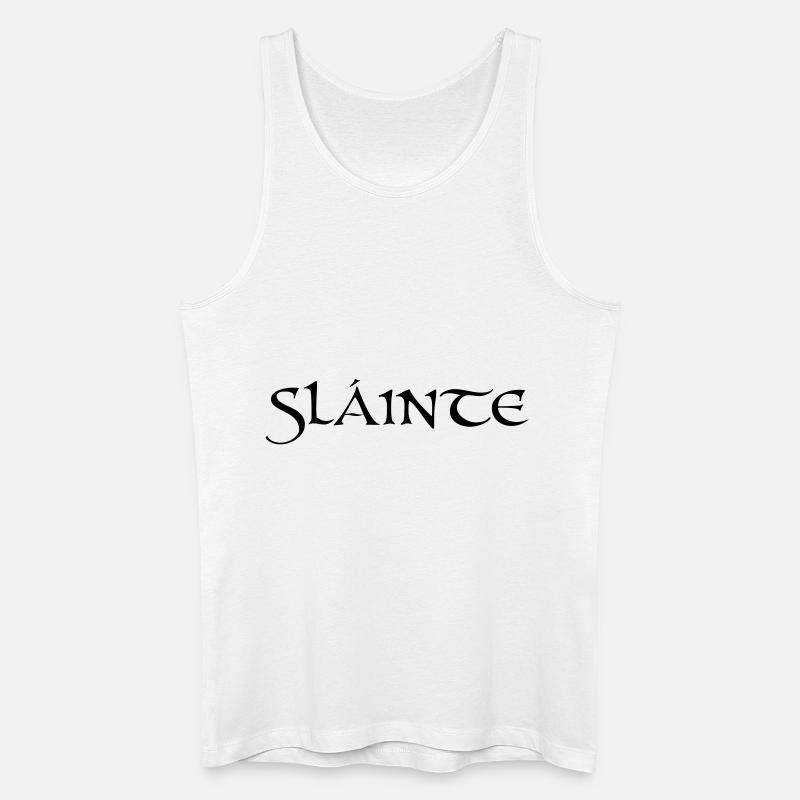 Slainte text de - Männer Bio Tank Top - Weiß