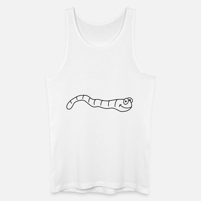 Funny Worm - Männer Bio Tank Top - Weiß