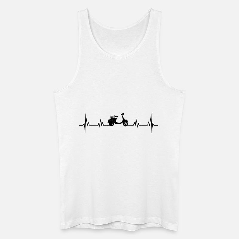 herzschlag_roller1 - Männer Bio Tank Top - Weiß