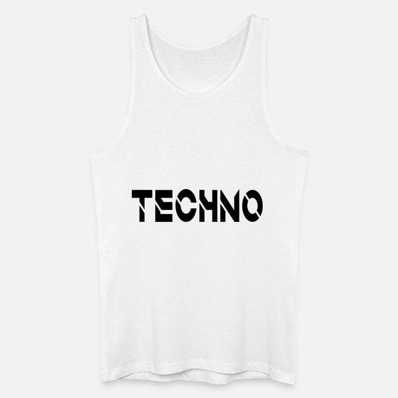 Techno - Männer Bio Tank Top - Weiß