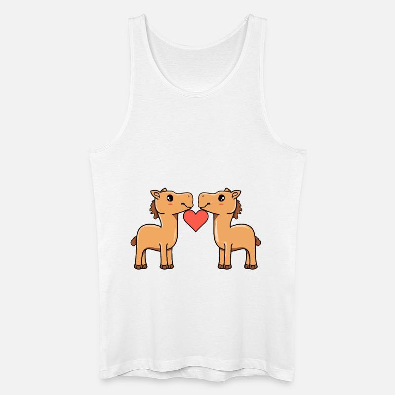 Kamel Paar Herz - Männer Bio Tank Top - Weiß