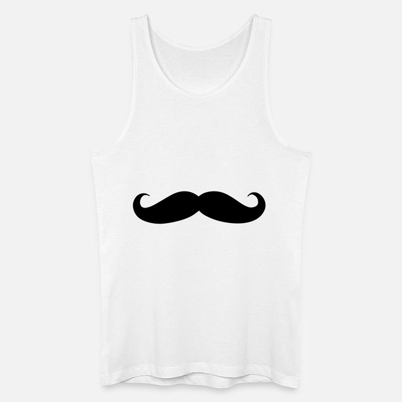 Mustache - Männer Bio Tank Top - Weiß