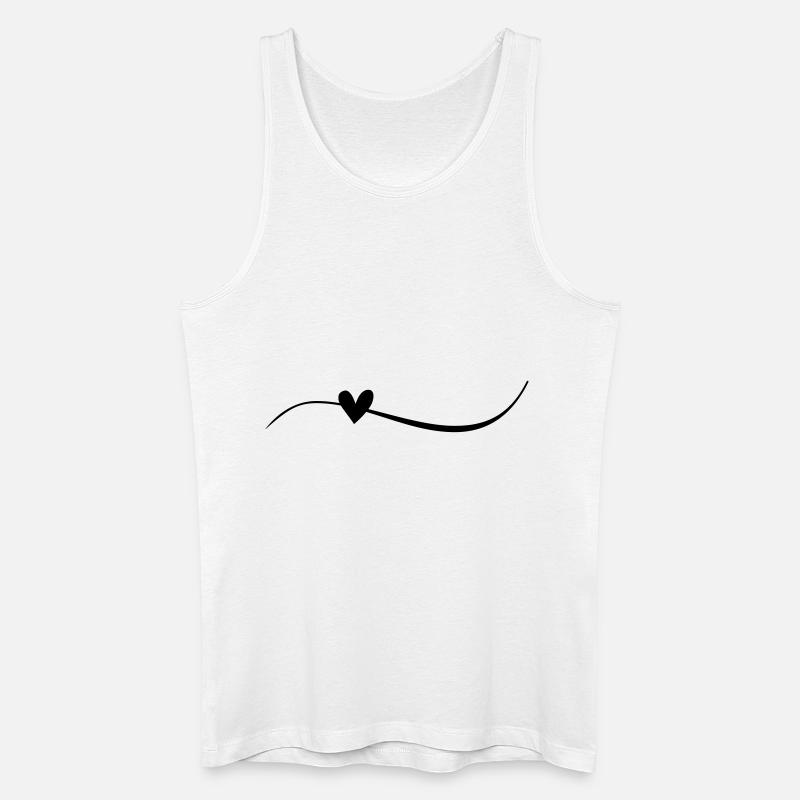 Linie mit Herz - Männer Bio Tank Top - Weiß
