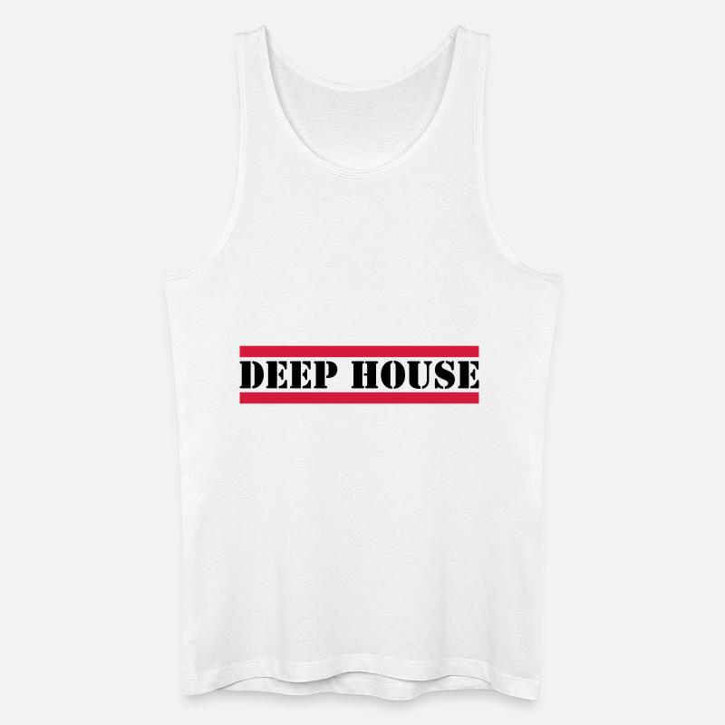 Deep House mit roten Linien - Männer Bio Tank Top - Weiß