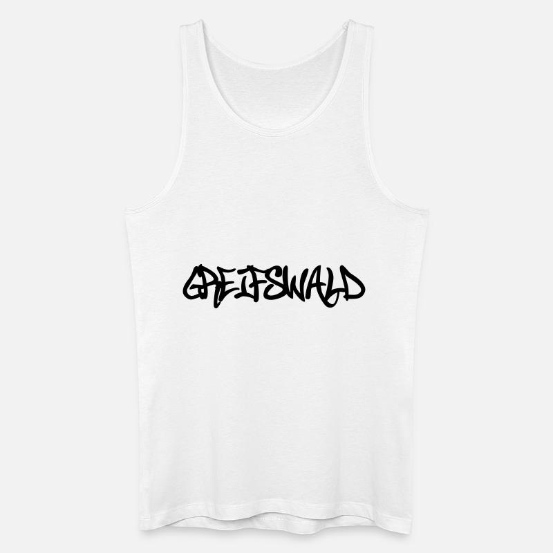 Greifswald Graffiti - Männer Bio Tank Top - Weiß