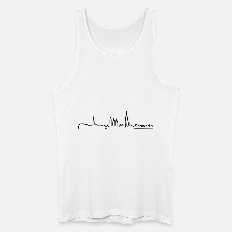 schwerin skyline - Männer Bio Tank Top - Weiß