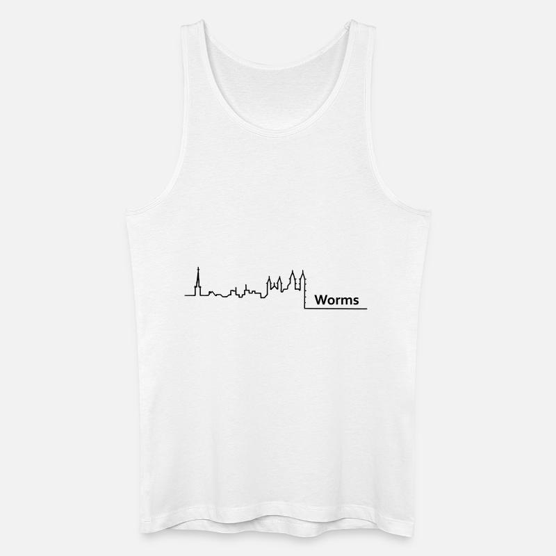 worms skyline - Männer Bio Tank Top - Weiß