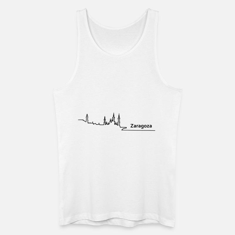 zaragossa skyline - Männer Bio Tank Top - Weiß