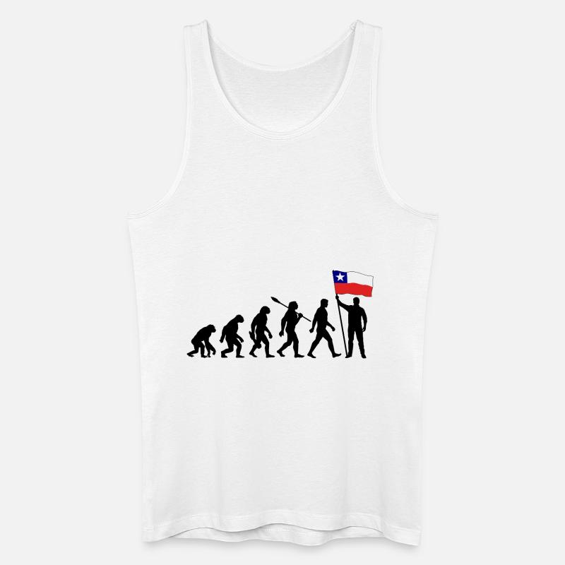 Chile - Evolution - Flagge - Nation - Männer Bio Tank Top - Weiß