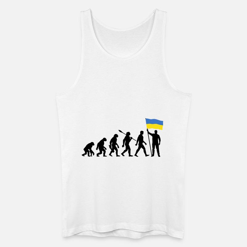 Ukraine - Evolution - Flagge - Nation - Männer Bio Tank Top - Weiß