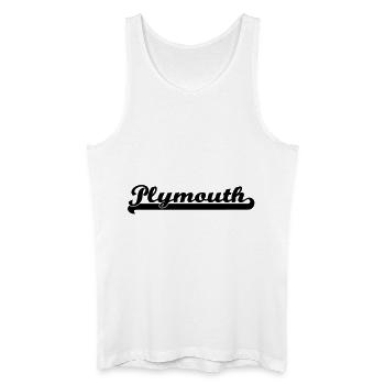 plymouth writing - Men’s Organic Tank Top - white - Front